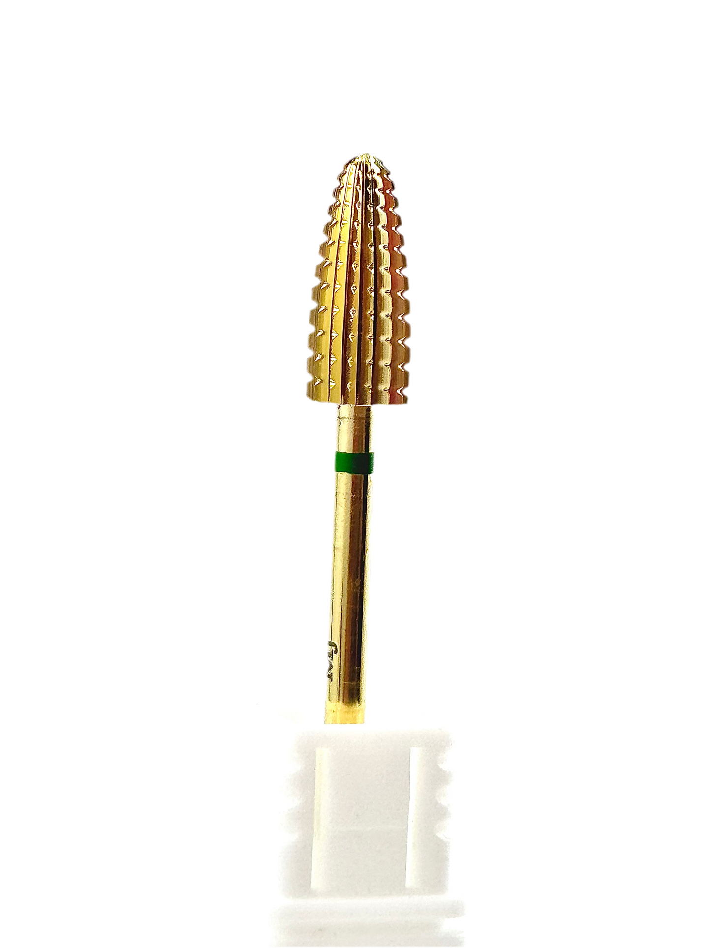 MJ Premium Gold Carbide Nail Drill Bit – Tapered Barrel (Coarse, Green Band)