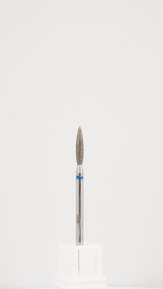 Diamond Nail Drill Bit – Blue Ring (Flame Shape)