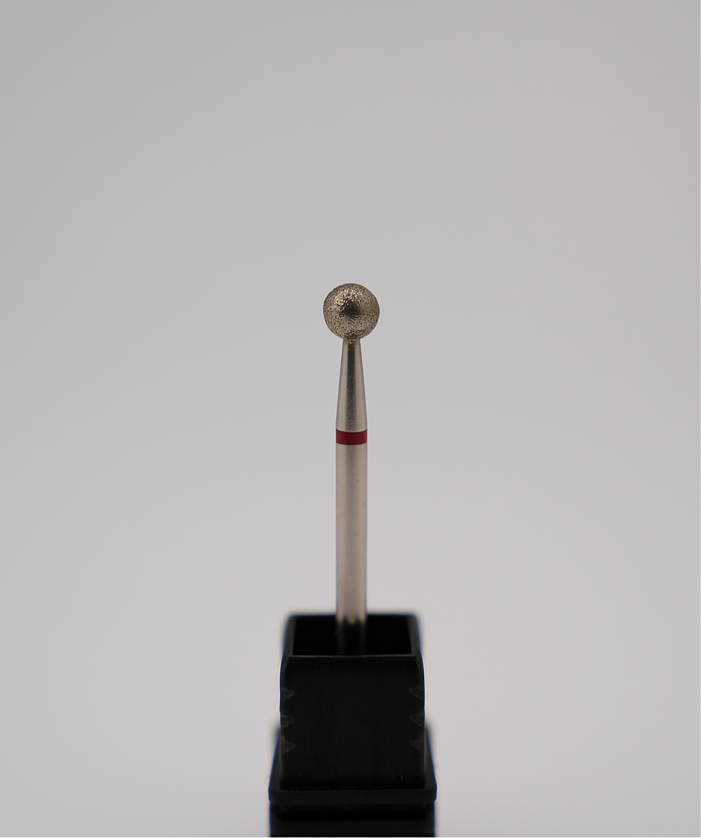 Diamond Ball Bit for Manicure & Pedicure STALEKS PRO – Medium Red Band (4 mm) (UA)