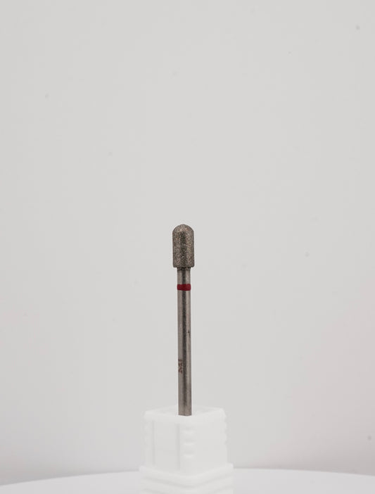 Diamond Nail Drill Bit – Red Ring (Rounded Cylinder)