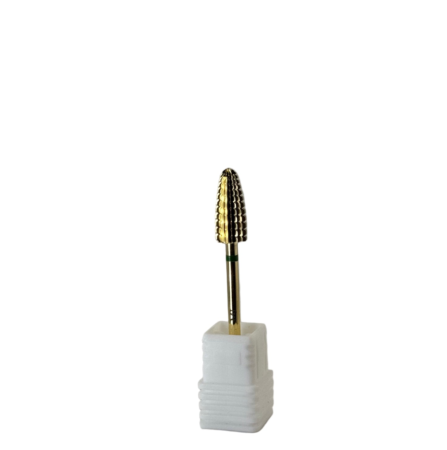 MJ Premium Gold Carbide Nail Drill Bit – Tapered Barrel (Coarse, Green Band)