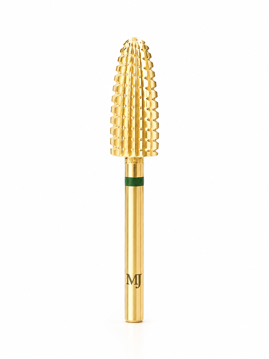 MJ Premium Gold Carbide Nail Drill Bit – Tapered Barrel (Coarse, Green Band)